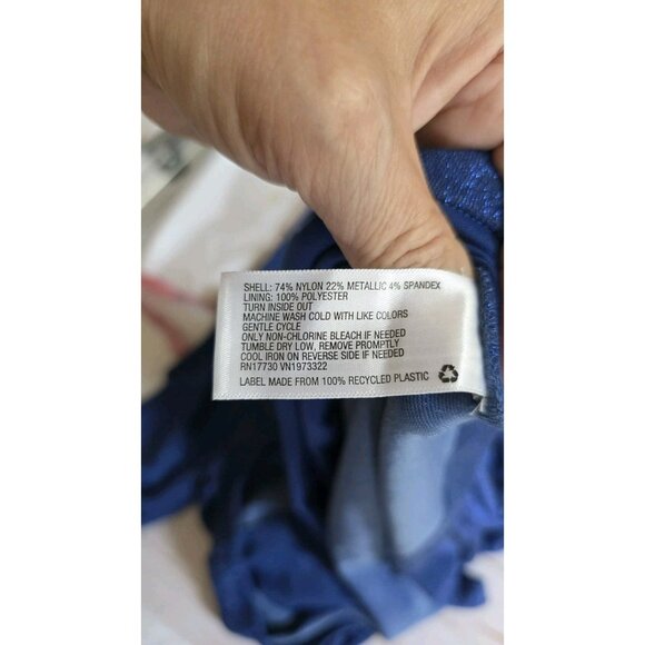 Wild Fable Mini Dress Metallic Bodycon Long Sleeve Cutout Stretch Blue XL NWTD - Picture 10 of 10